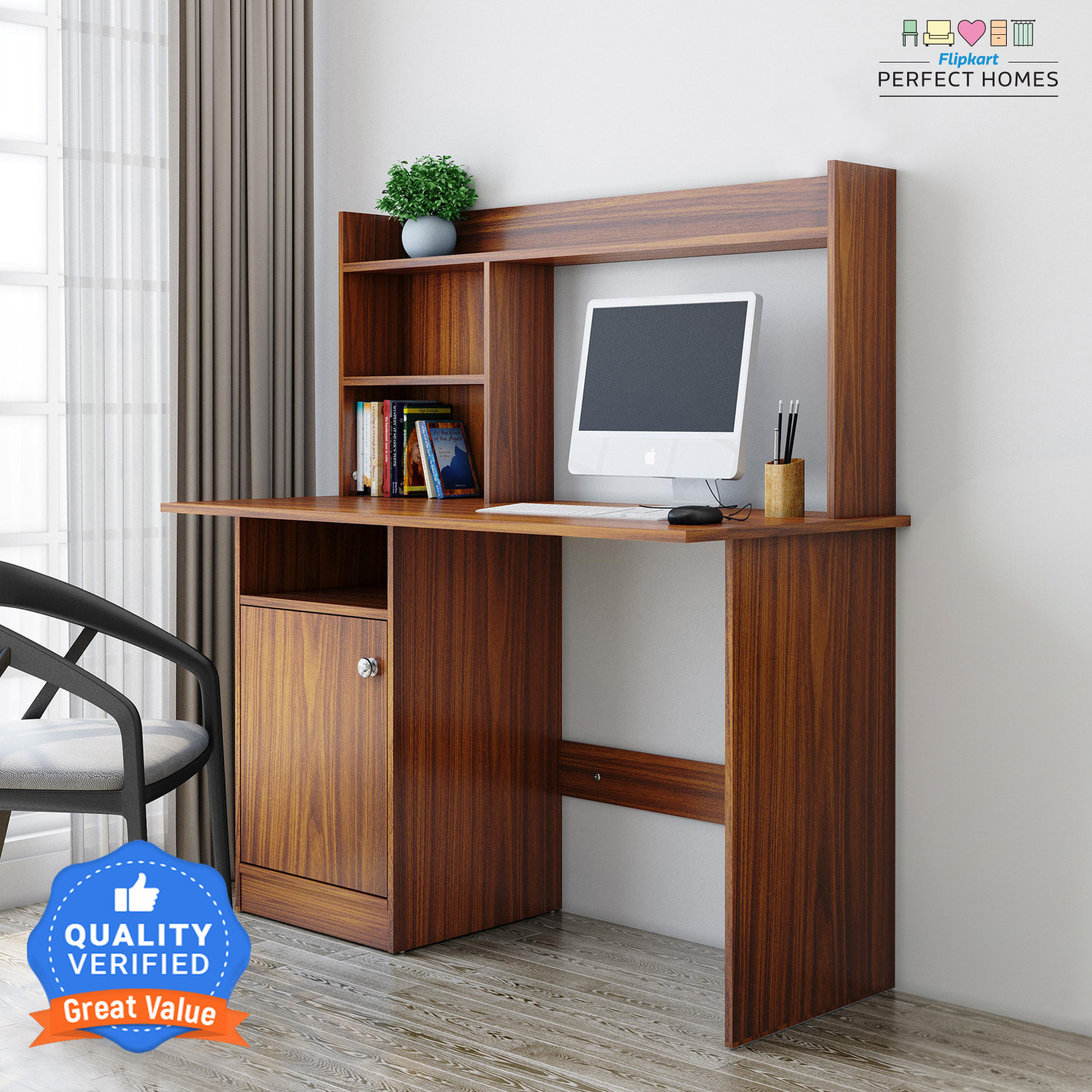 Image of Flipkart Perfect Homes Kronos Engineered Wood Study Table