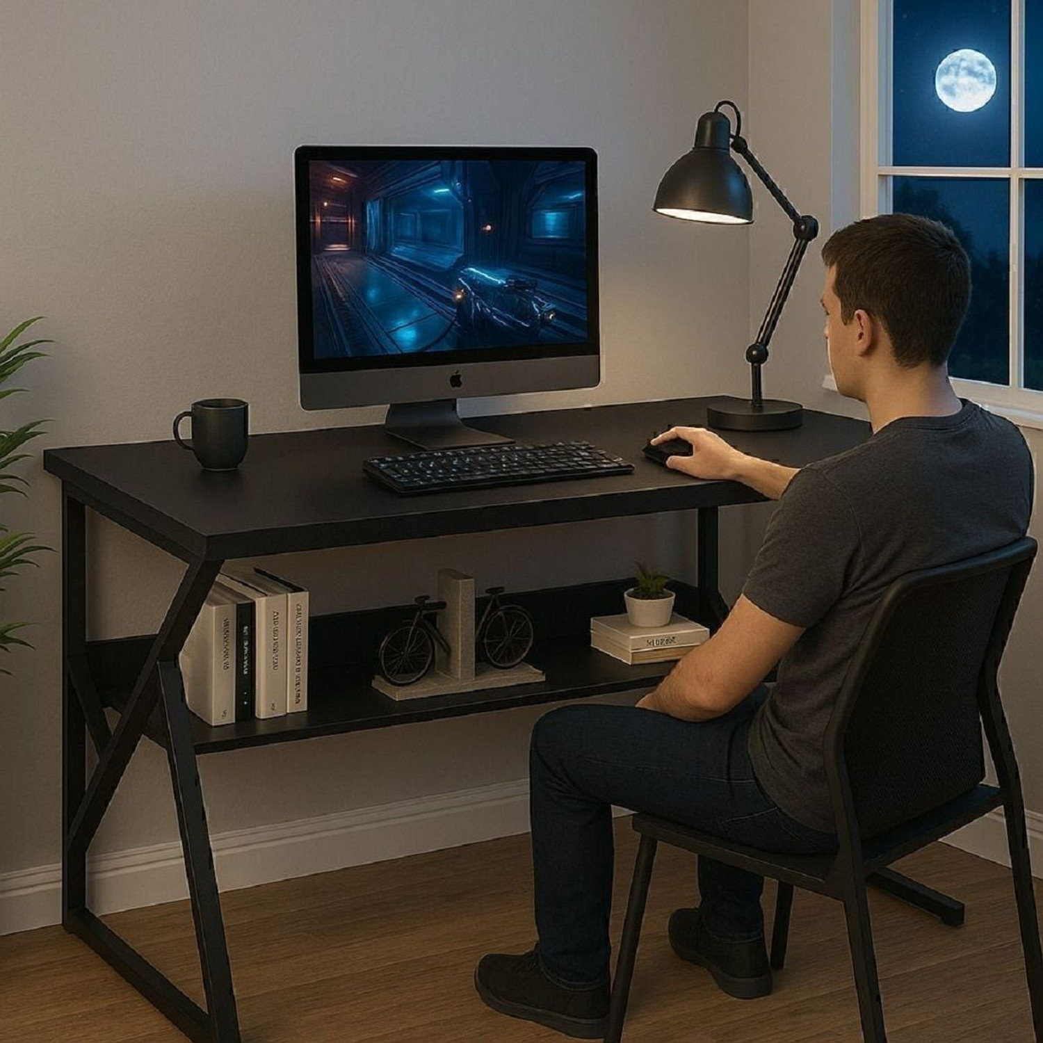 Image of House Of Akasha Study Table for Home Office Desk With Space Gaming Desk(L*100 H*75 B*60 Cms) Engineered Wood Multipurpose Table