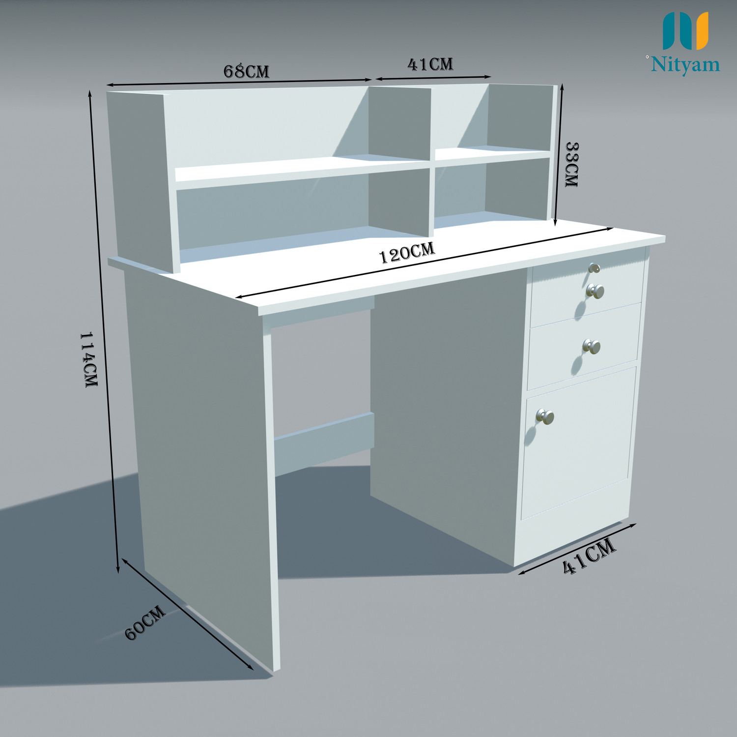 Image of NITYAM Premium Quality Computer Table With Drawer For Storage Engineered Wood Multipurpose Table