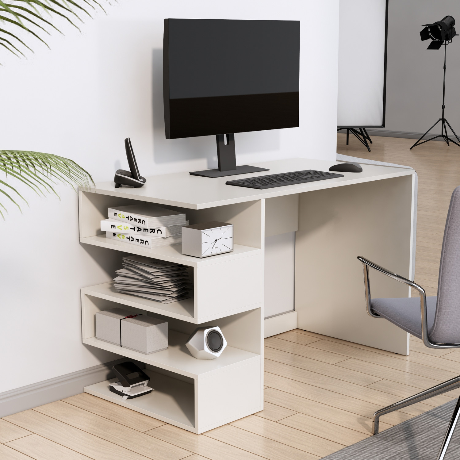 Image of Hexa Red Study Table for Adults, Computer Table, Study Table for Students, Office Table Engineered Wood Study Table