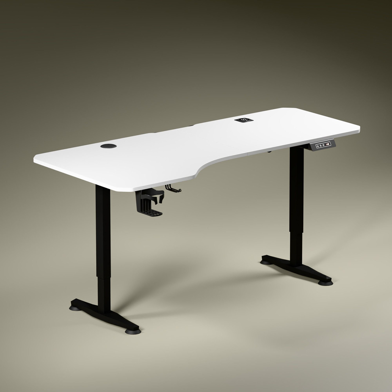 Image of GREEN SOUL Trigger 2.0 Multipurpose Electric Height Adjustable |Smart Charging | Spacious Engineered Wood Office Table