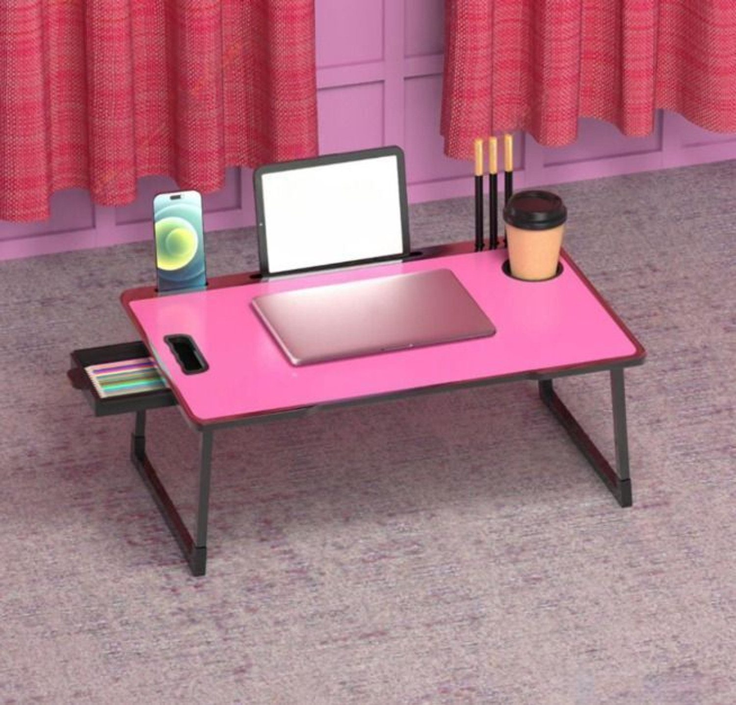 Image of BK SALES pink cotted Plastic Study Table
