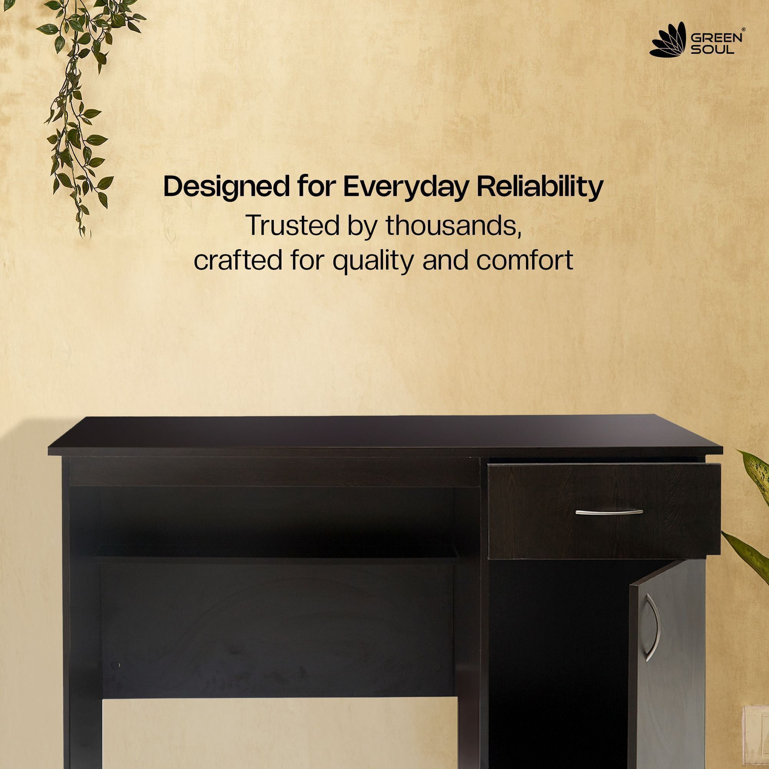 Image of GREEN SOUL Venue Multipurpose Writing /Computer /Office Table|Ideal Desk for Home & Office Engineered Wood Study Table