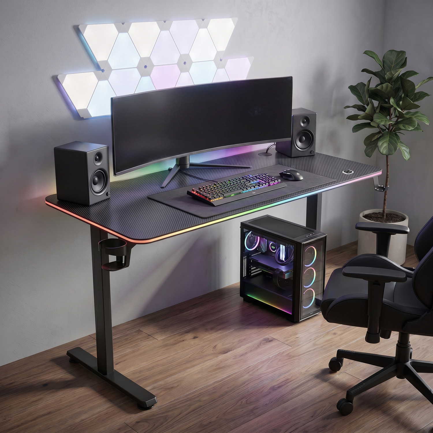 Image of GREEN SOUL Blaze X Smart Gaming Table|18mm Thick Top|Full Frame RGB (1200 x 600 Top) Engineered Wood Multipurpose Table
