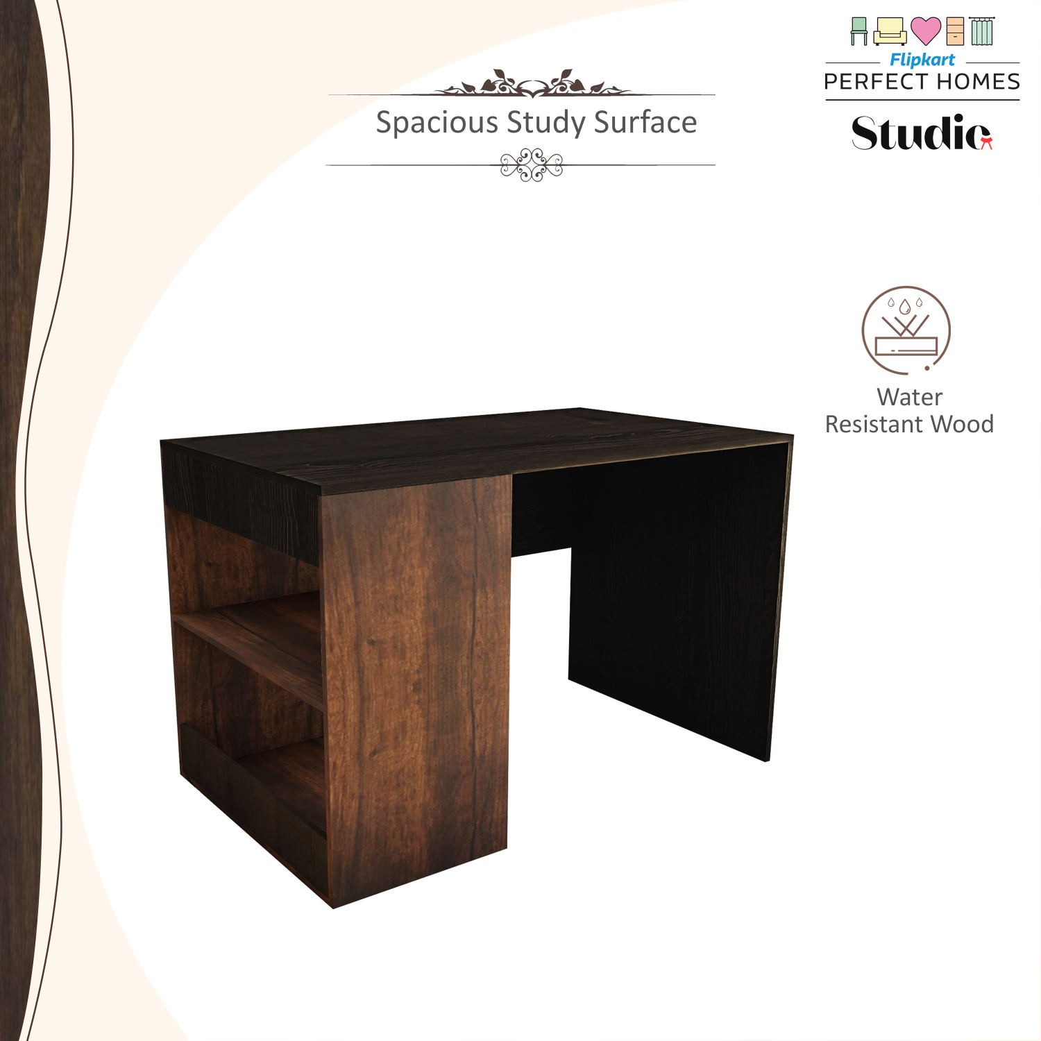 Image of Flipkart Perfect Homes Studio Augustine Dual Tone Engineered Wood Study Table