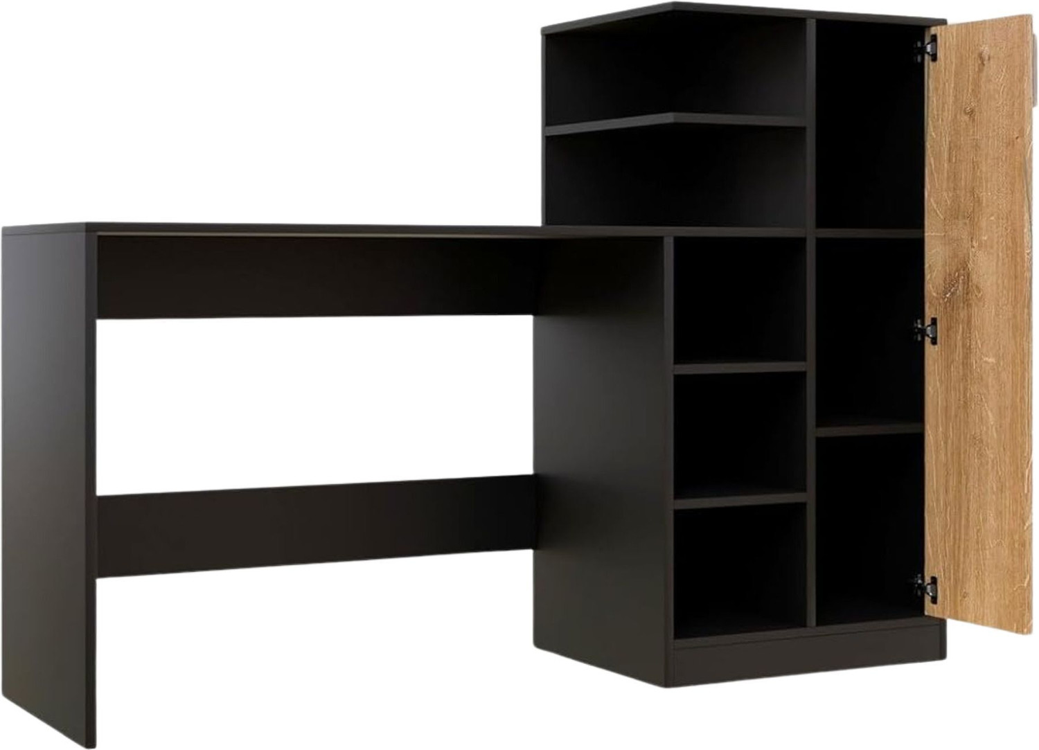Image of Spyder Craft Multipurpose Portable Study Desk with Hutch Storage & Shelves for Home Office Engineered Wood Study Table