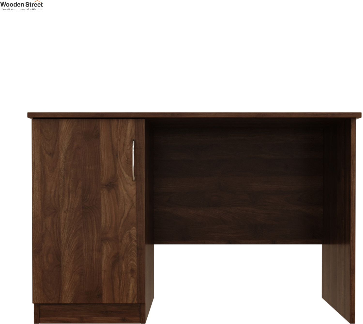 Image of Wooden Street Arc Engineered Wood Study Table With 2 Layer Closed Storage Cabinet (CWF) Engineered Wood Study Table