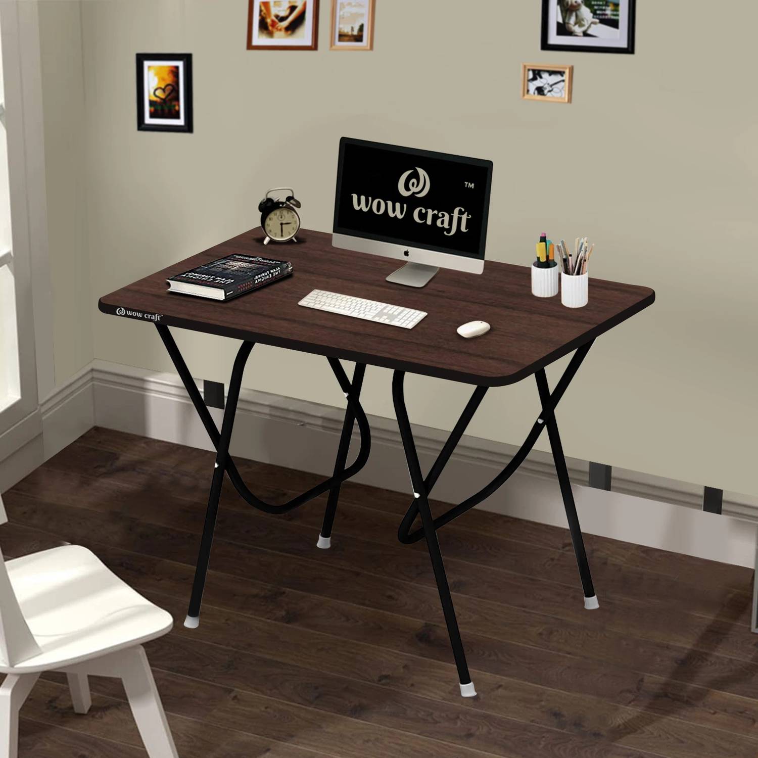 wow craft Multi Purpose Portable & Foldable Wooden /Desk for Home & Office Engineered Wood Study Table