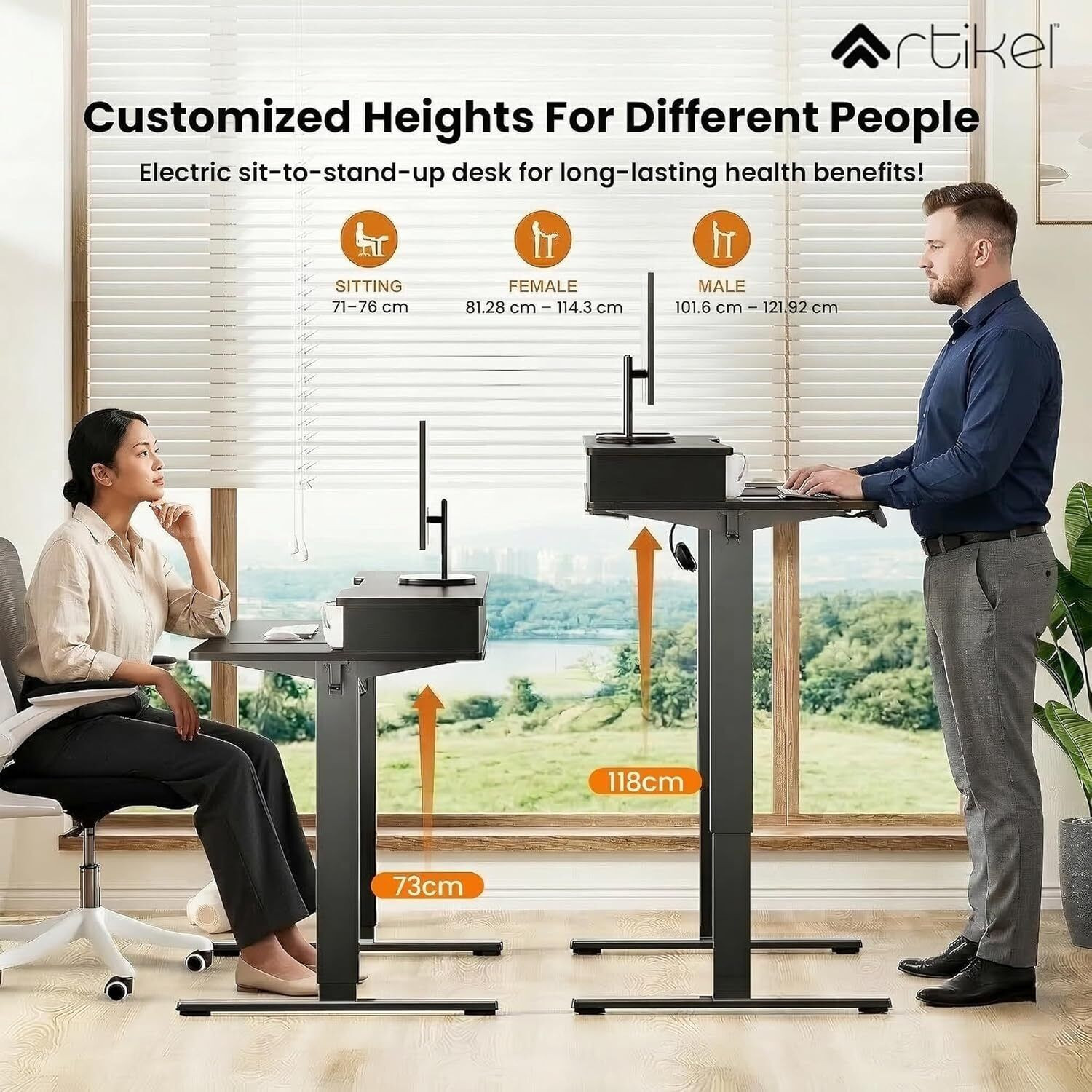 Image of Artikel Valor Lite Height Adjustable Electric Table 120x60 cm Sit Stand Desk Engineered Wood Office Table