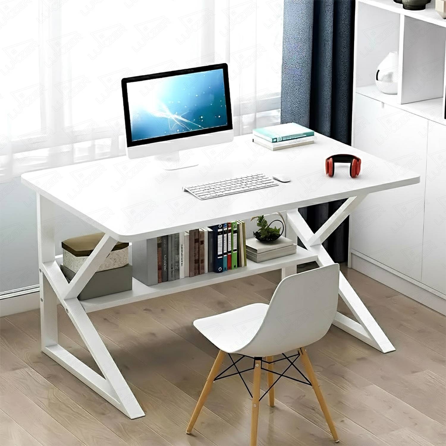 LUKZER Multipurpose Study Table with Bookshelf (MST-001)