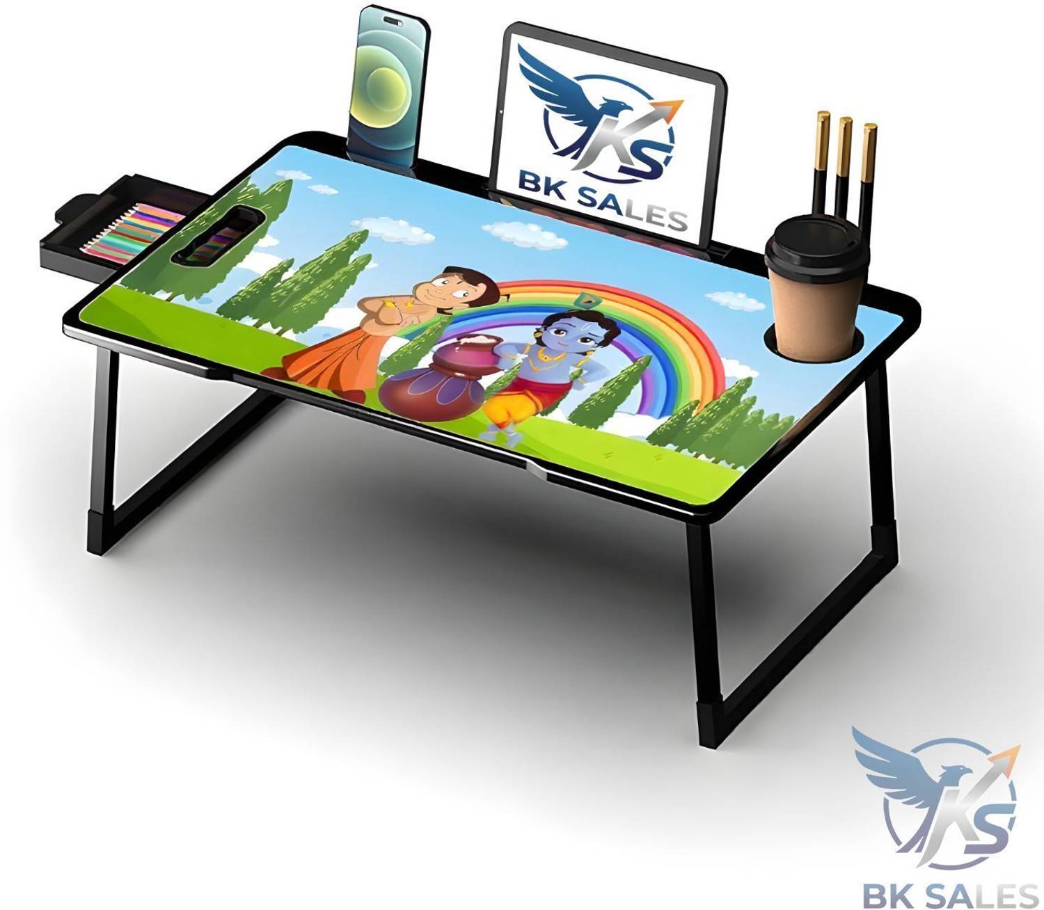 BK SALES BHIM KRISHNA COTTED Plastic Study Table