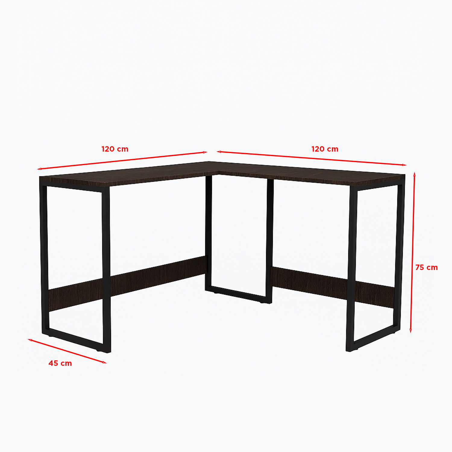 Image of SamT SAMT L Shape Table Engineered Wood Multipurpose Table