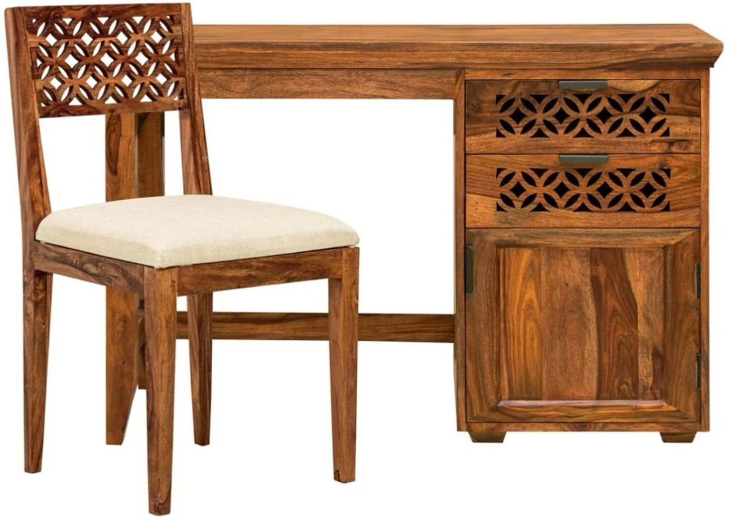 Image of Shree Jeen Mata Enterprises Solid Wood Study Table|Table With Chair| Wooden Study Table| Sheesham Wood Table Solid Wood Study Table