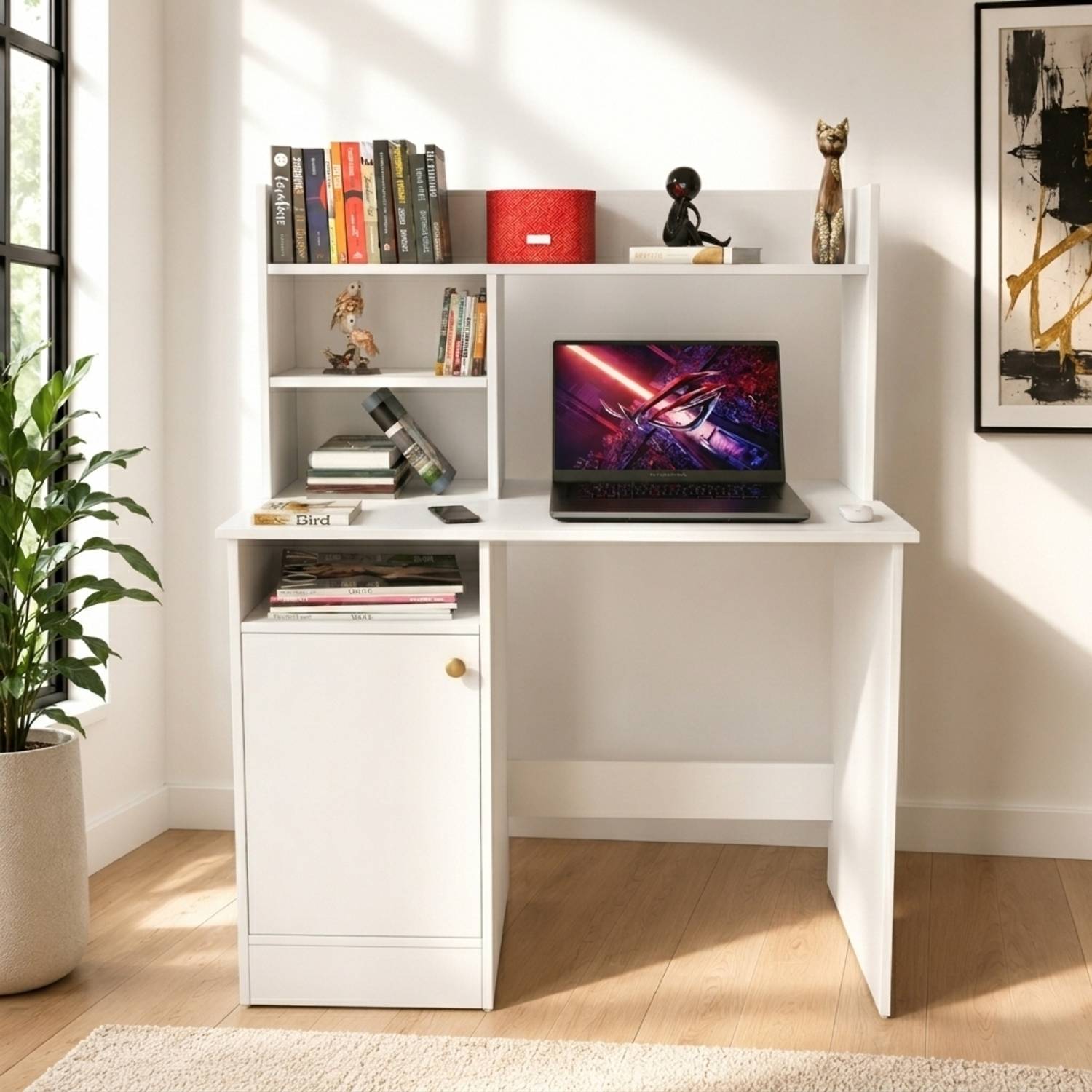 Flipkart Perfect Homes Multipurpose Portable Study Desk with Hutch