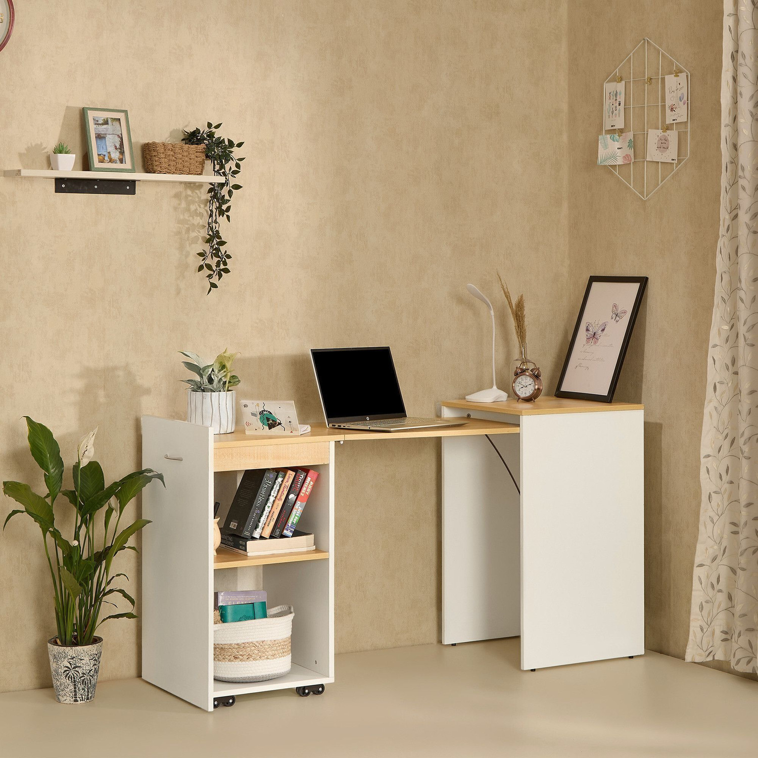 Image of GREEN SOUL Kyoto 4.6ft Study Table with Space-Saving Design Engineered Wood Study Table