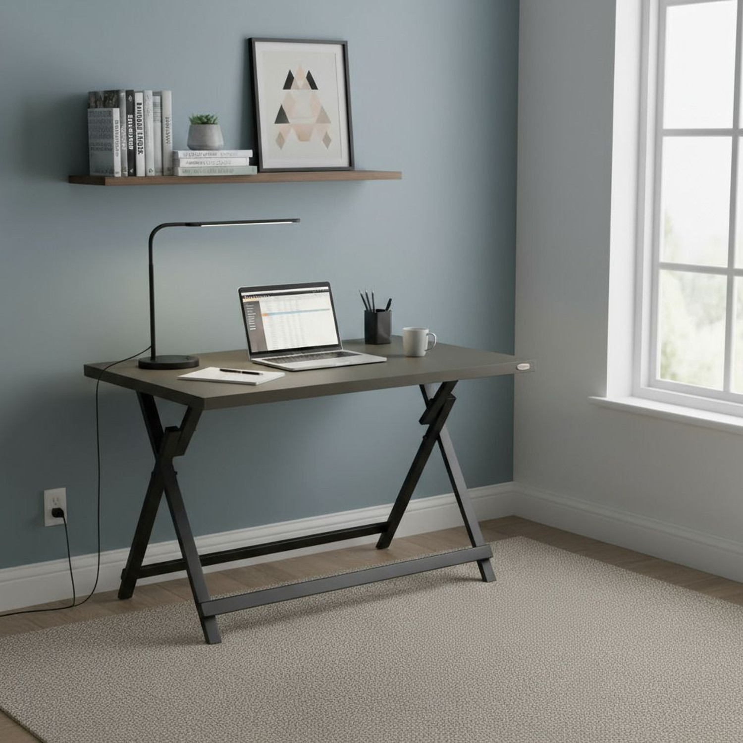 Image of spacepanda Loveit Heavy Duty Folding Table in 18MM Pre Laminated Panel Board 4x2Ft MS Frame Metal Multipurpose Table