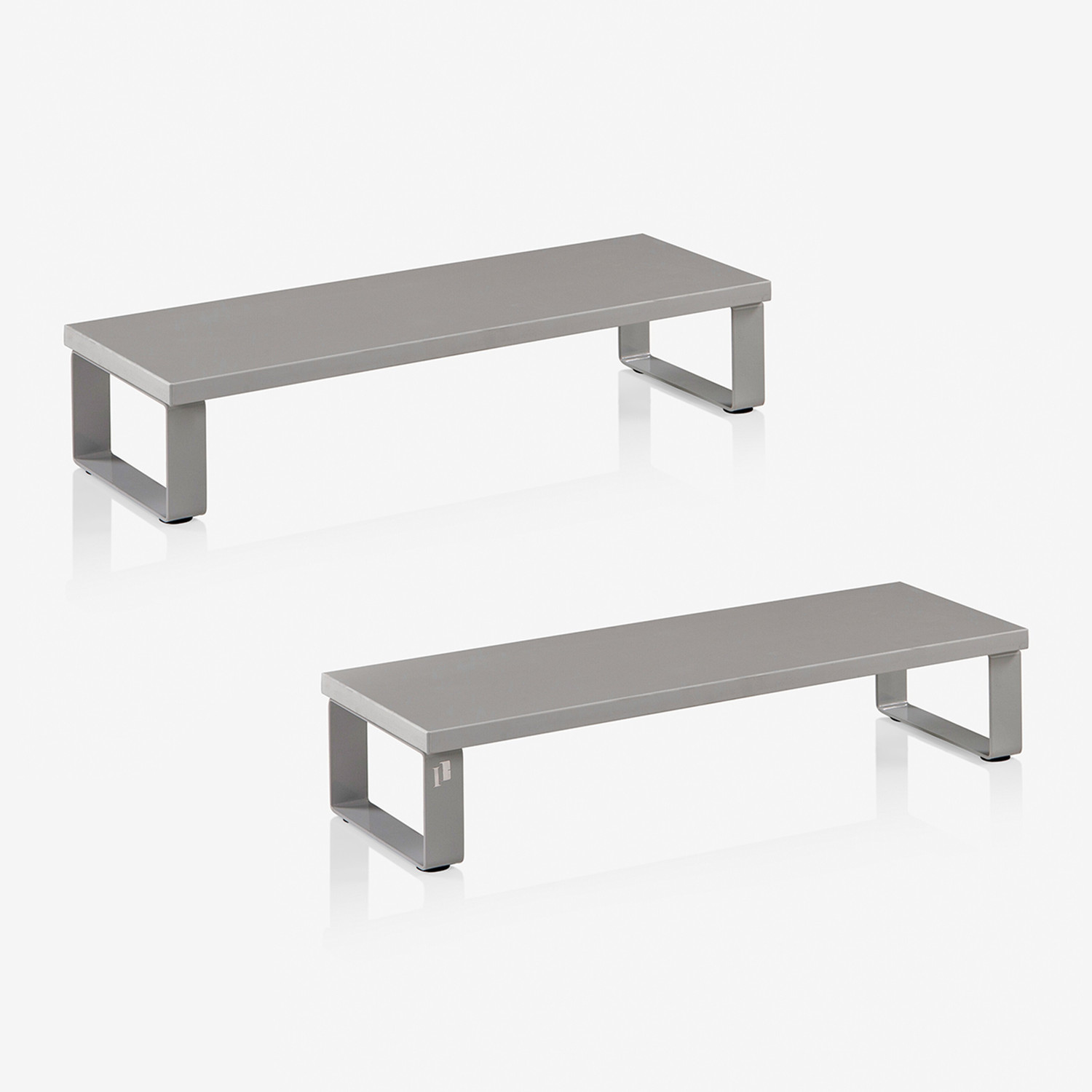 Image of Invisible Bed Monitor Riser stand for 2 Monitors Engineered Wood Study Table