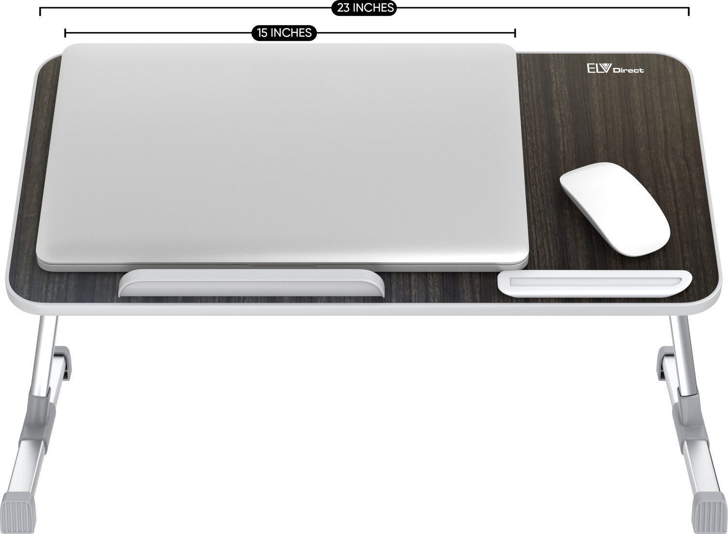Image of ELV DIRECT Adjustable Laptop Bed Table with Foldable Legs for Bed, Sofa, Couch and Floor Wood Portable Laptop Table