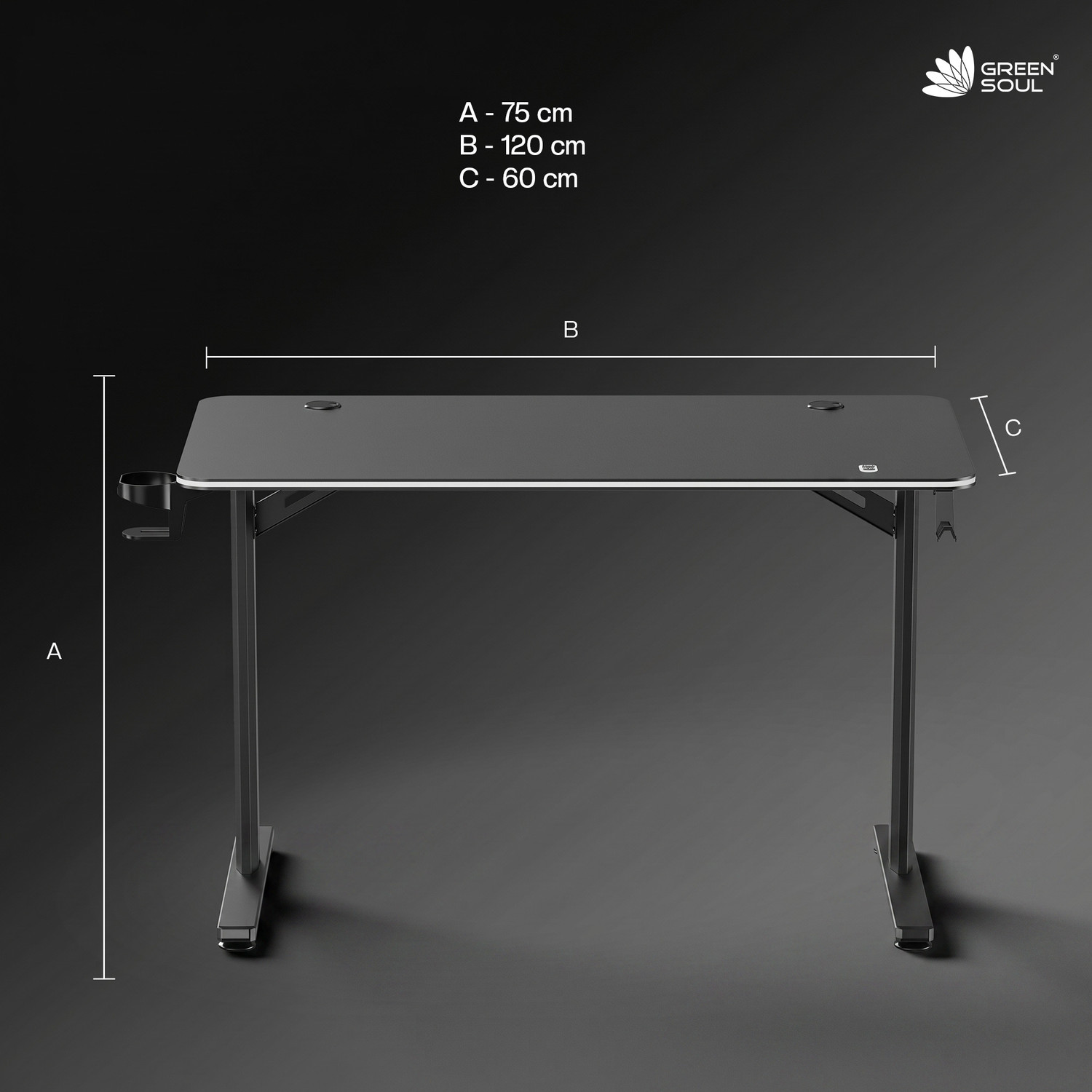 Image of GREEN SOUL Blaze X Smart Gaming Table|18mm Thick Top|Full Frame RGB (1200 x 600 Top) Engineered Wood Multipurpose Table