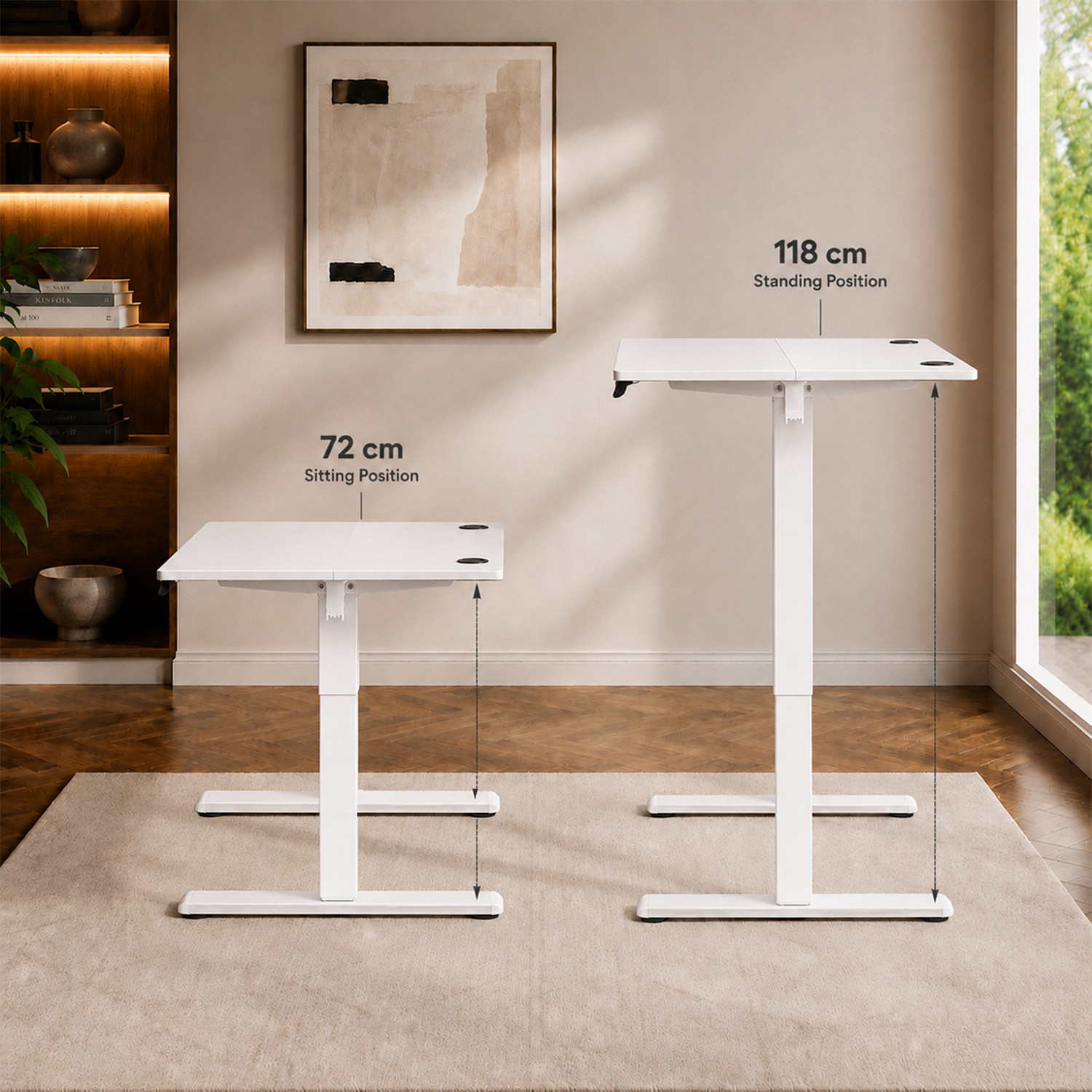 Image of Artikel Artikel Eco-Neo Height Adjustable Standing Table 120x60cm, USB & Type-C Engineered Wood Office Table