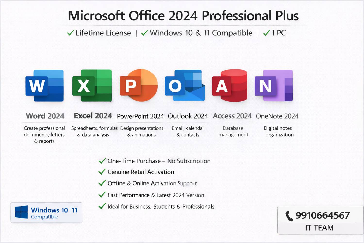 MICROSOFT Office 2024 Professional Plus Lifetime License For