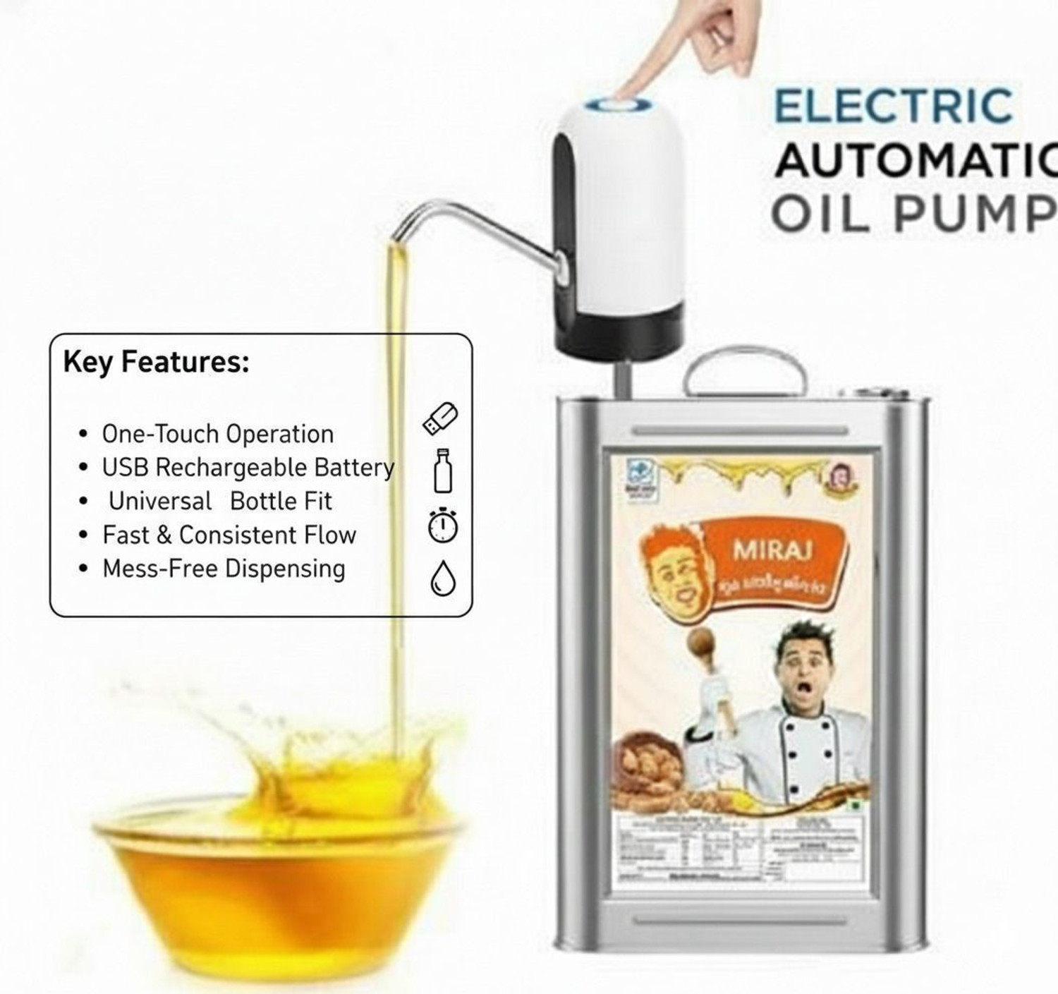 Image of miraj 15000 ml Cooking Oil Dispenser