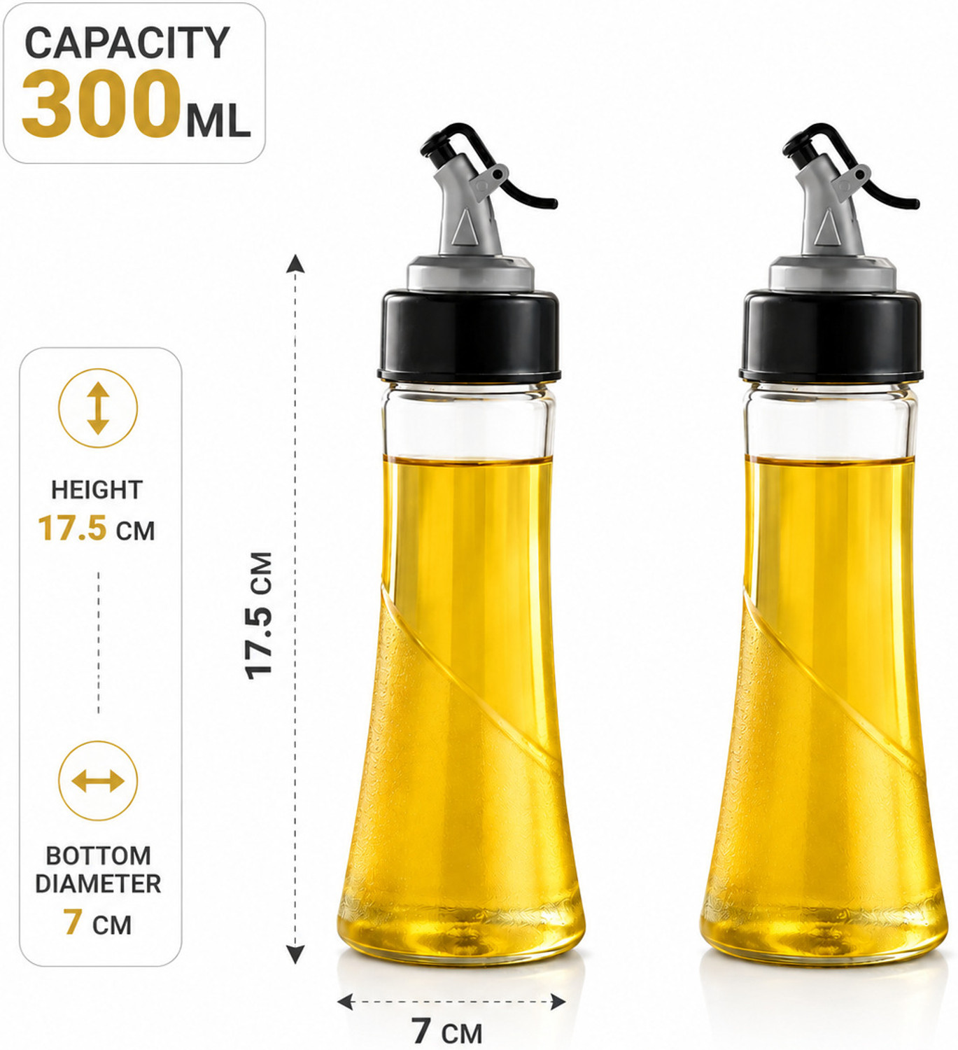 Image of AUREX ENTERPRISE 500 ml Cooking Oil Dispenser Set