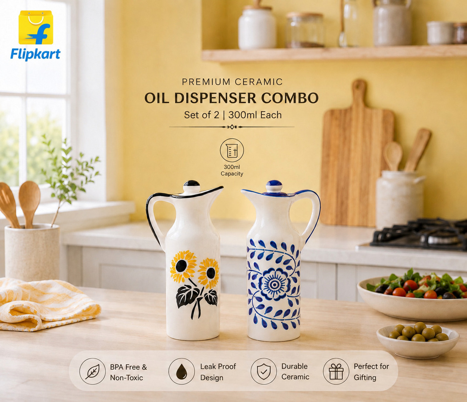 Image of The ProductEmporium 300 ml Cooking Oil Dispenser Set