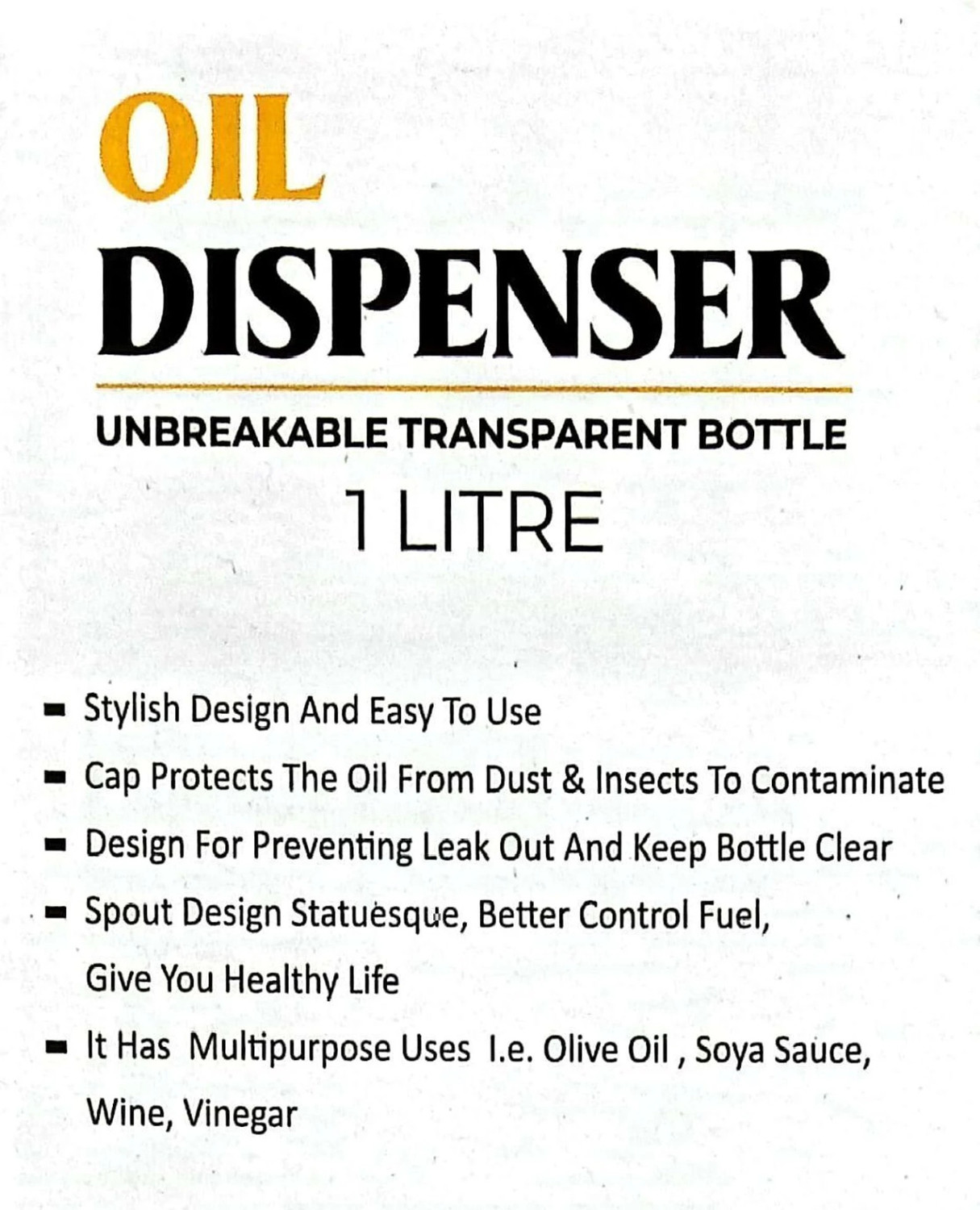 Image of zayora 2000 ml Cooking Oil Dispenser Set (Pack of 2)