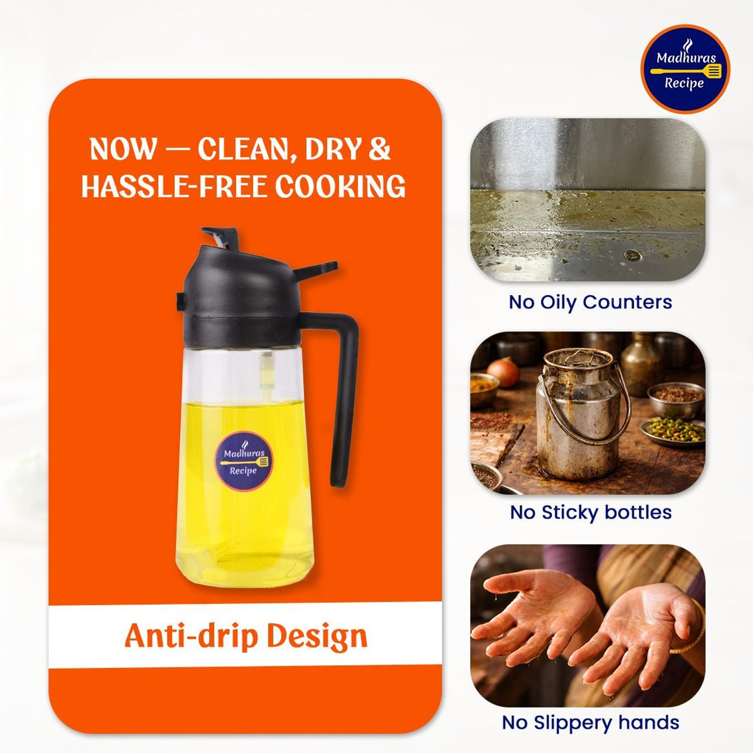 Image of Madhuras Recipe 500 ml Cooking Oil Dispenser (Pack of 1)