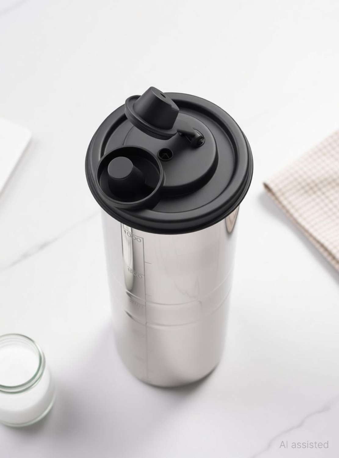 Image of Signoraware 1100 ml Stainless Steel Cooking Oil Cap Bottle for Kitchen Ghee Vinegar Container Cooking Oil Dispenser