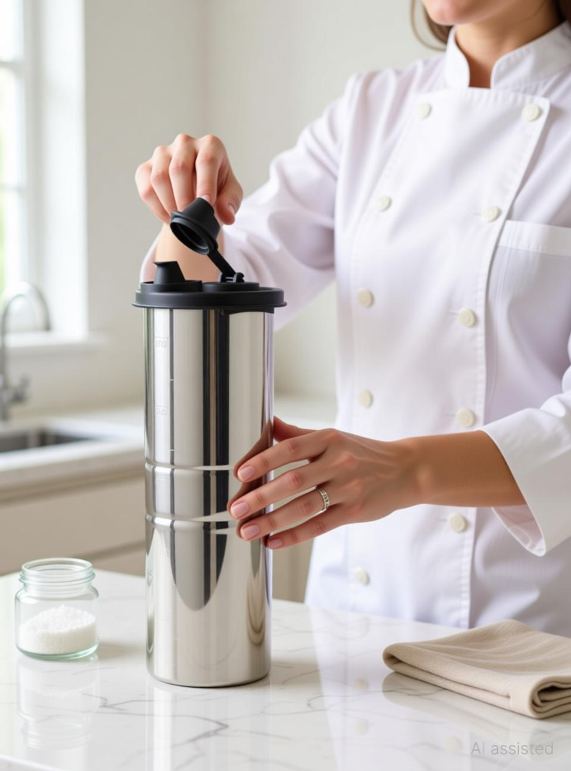 Image of Signoraware 1100 ml Stainless Steel Cooking Oil Cap Bottle for Kitchen Ghee Vinegar Container Cooking Oil Dispenser