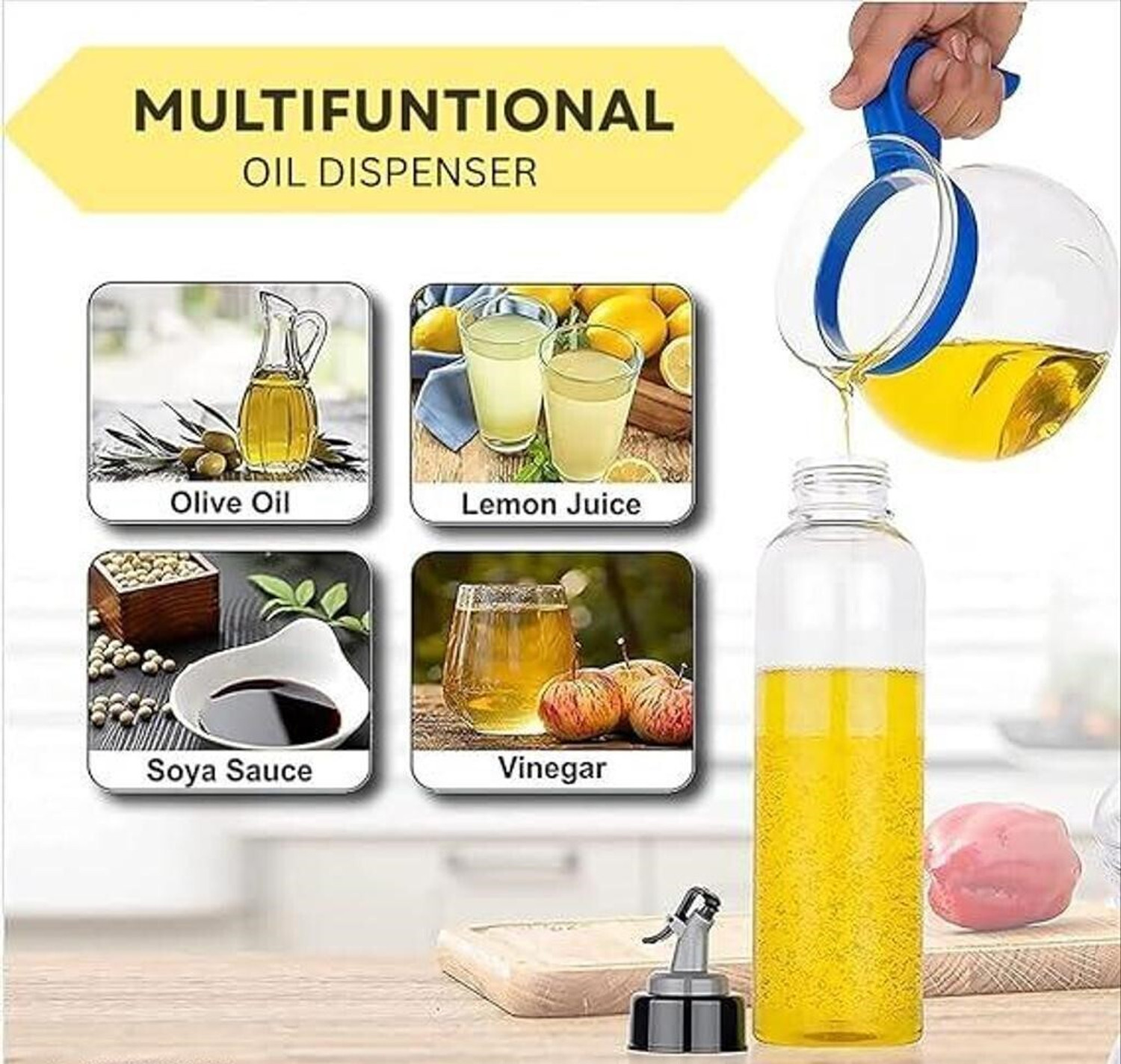 Image of Jaybalaji 250 ml, 500 ml, 1000 ml Cooking Oil Dispenser Set