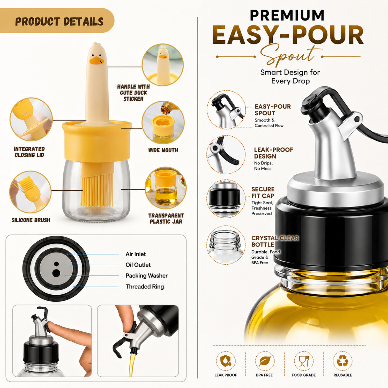 Image of KitchEra Exim 1000 ml Cooking Oil Dispenser Set