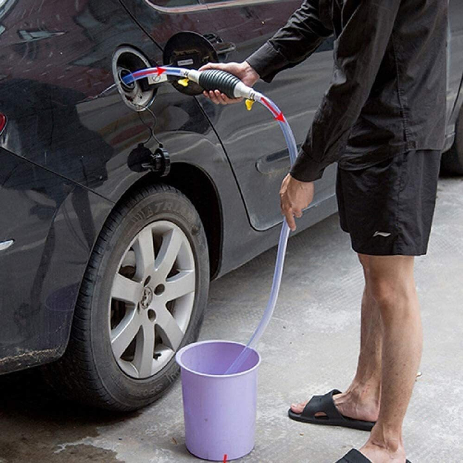 Image of TRK IMPEX Portable Hand Fuel Pump Gas Oil Water Fuel Transfer Siphon Pump Electrical Aquarium Cleaner