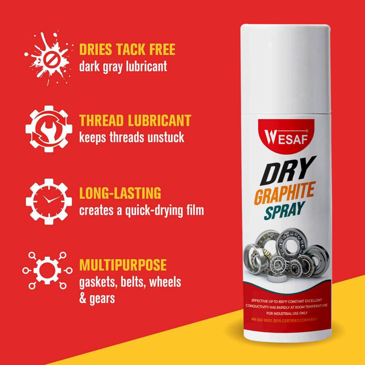wesaf Dry Graphite Lubricant Spray, Bonded Lubricant for Metal Manual  Sprayer Price in India
