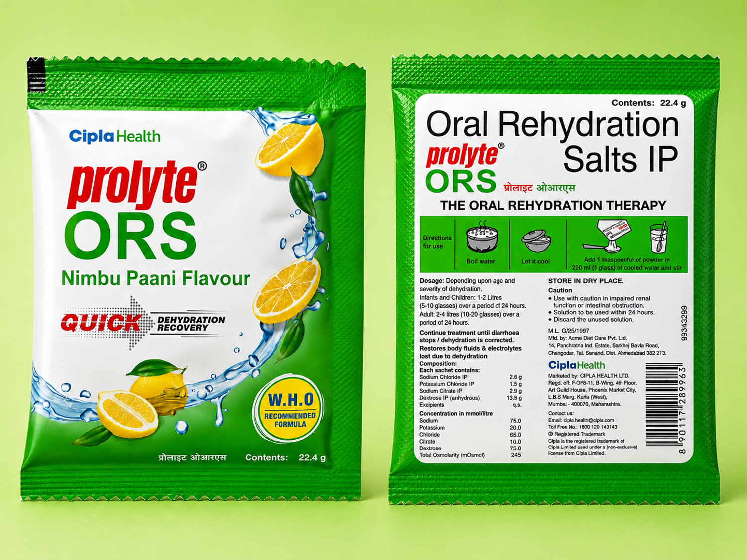 Image of CIPLA HEALTH CIPLA HELTH PROLYTE ORS NIMBU PANI Nimbu Paani, Powder