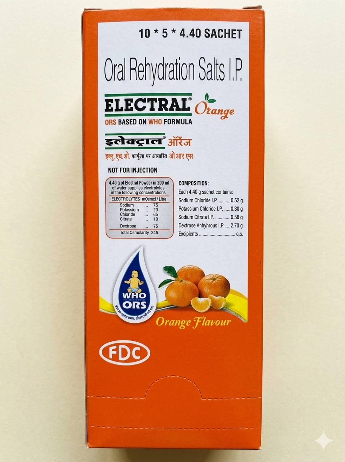 FDC Electral Orange Powder Sachet 50x4.4g