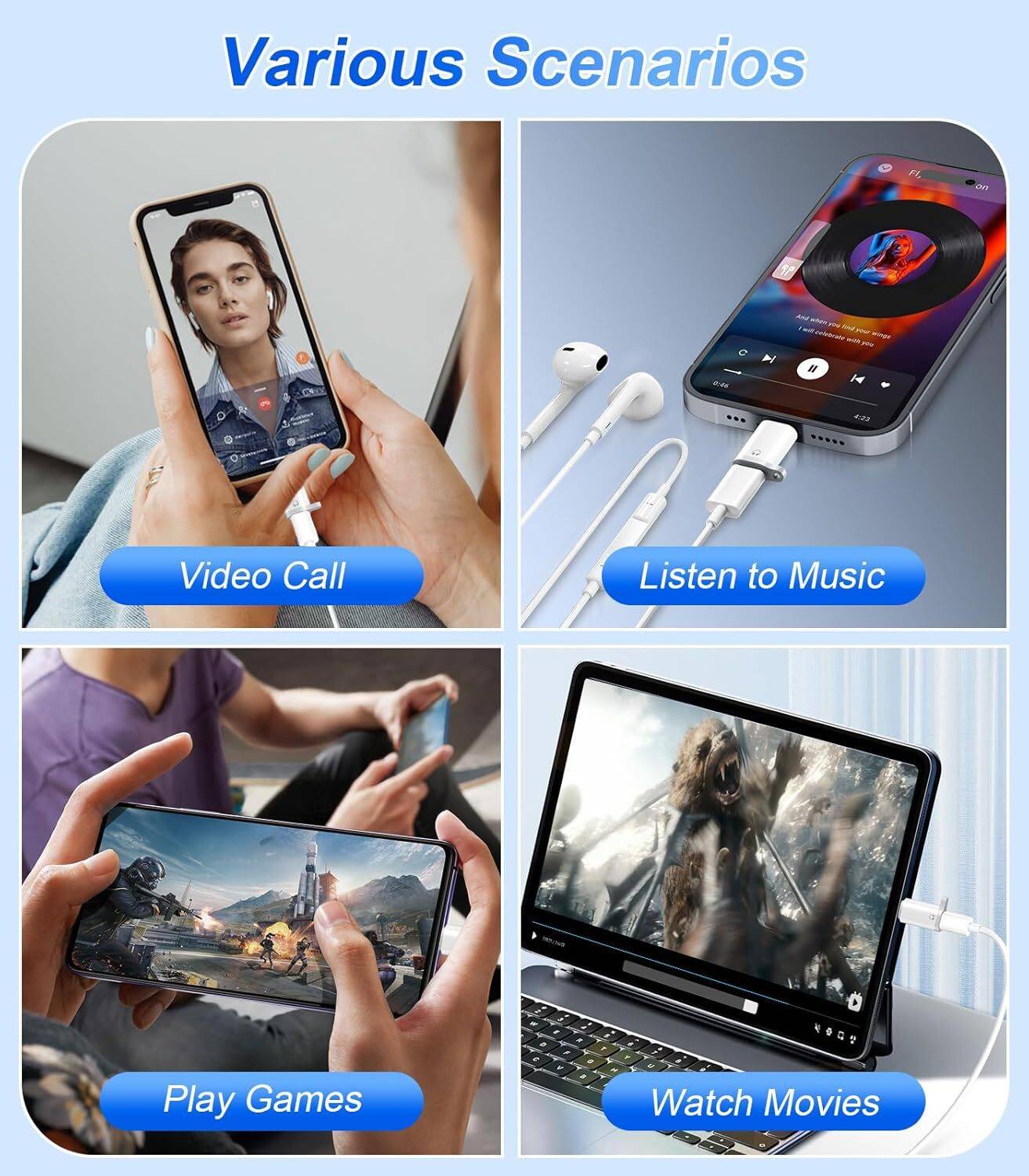 Verilux USB Type C, Lightning OTG Adapter Pack of 1 - Image 3