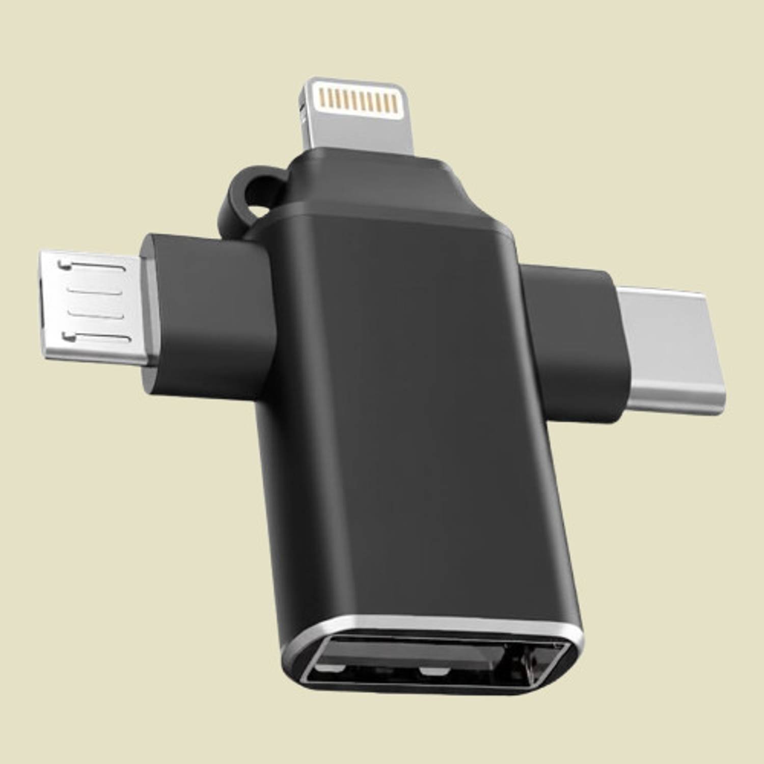 RALGUAT Micro USB, USB Type C, Lightning OTG Adapter