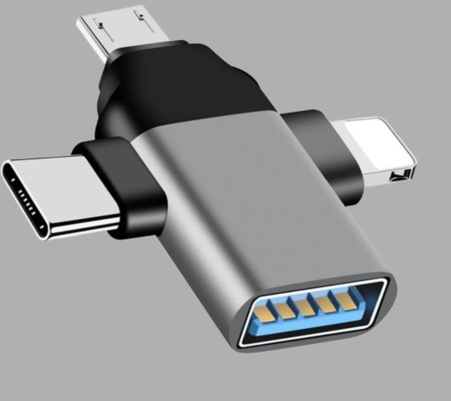 DPJ USB Type C, Micro USB, Lightning OTG Adapter