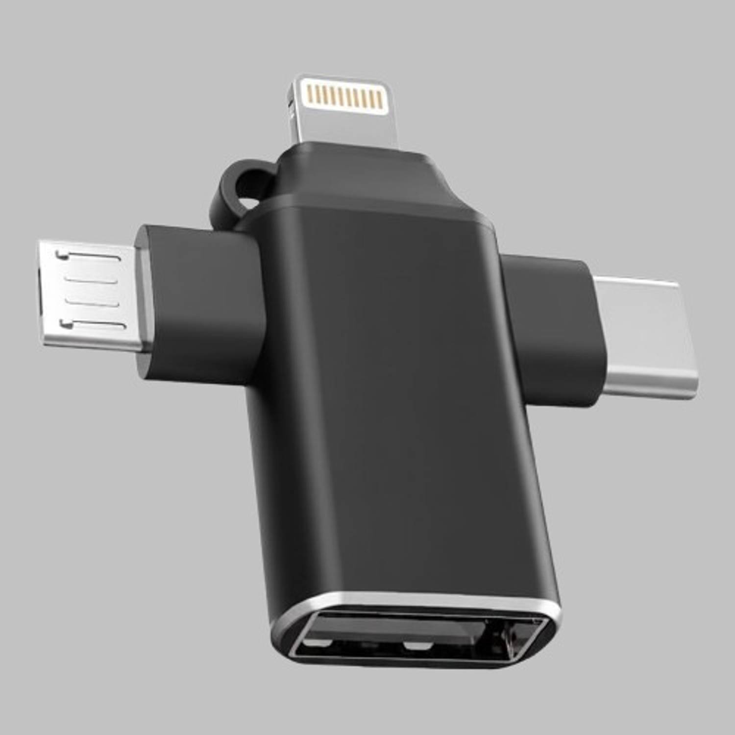 RALGUAT Micro USB, USB Type C, Lightning OTG Adapter