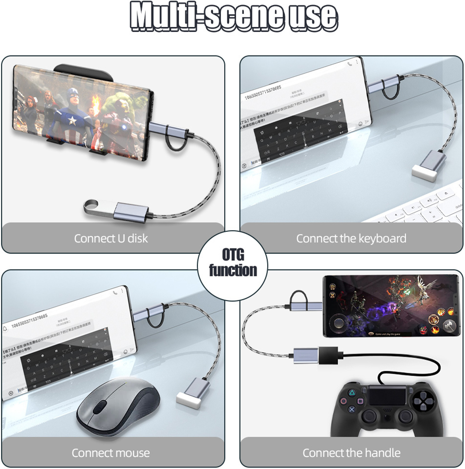 Image of RPMSD USB Type C, Micro USB OTG Adapter