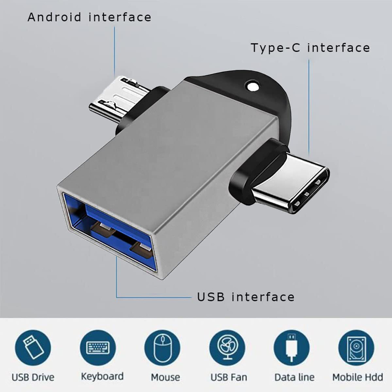 Image of UBRONIK Micro USB, USB Type C, USB OTG Adapter