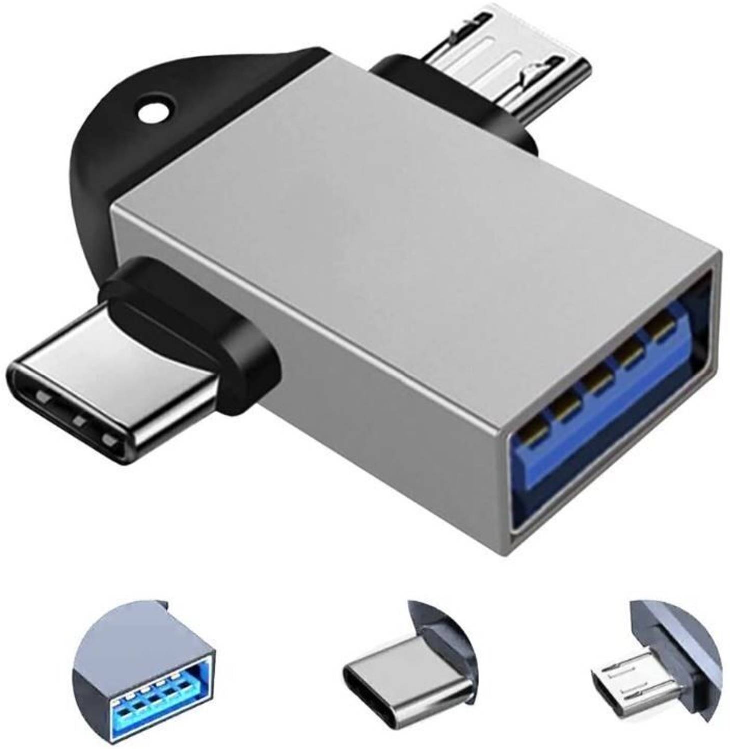 HILAX Micro USB, USB, USB Type C OTG Adapter