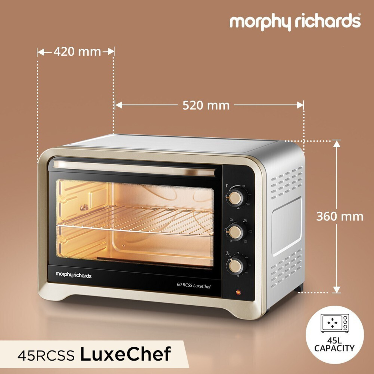 Image of Morphy Richards 45-Litre Oven Toaster Grill OTG 510052, Silver