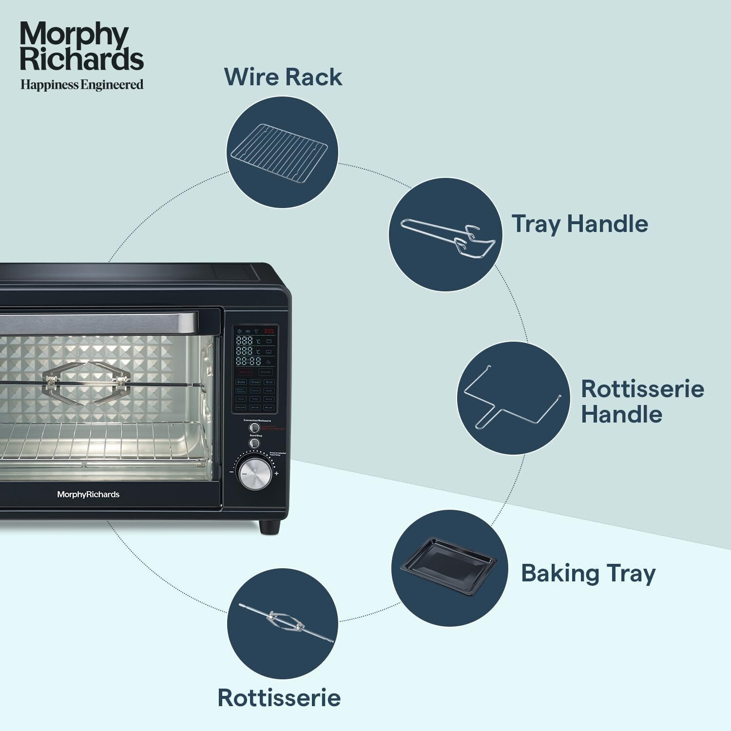 Image of Morphy Richards 40-Litre Oven Toaster Grill OTG 40RCAD DIGI 510058 01, deep blue