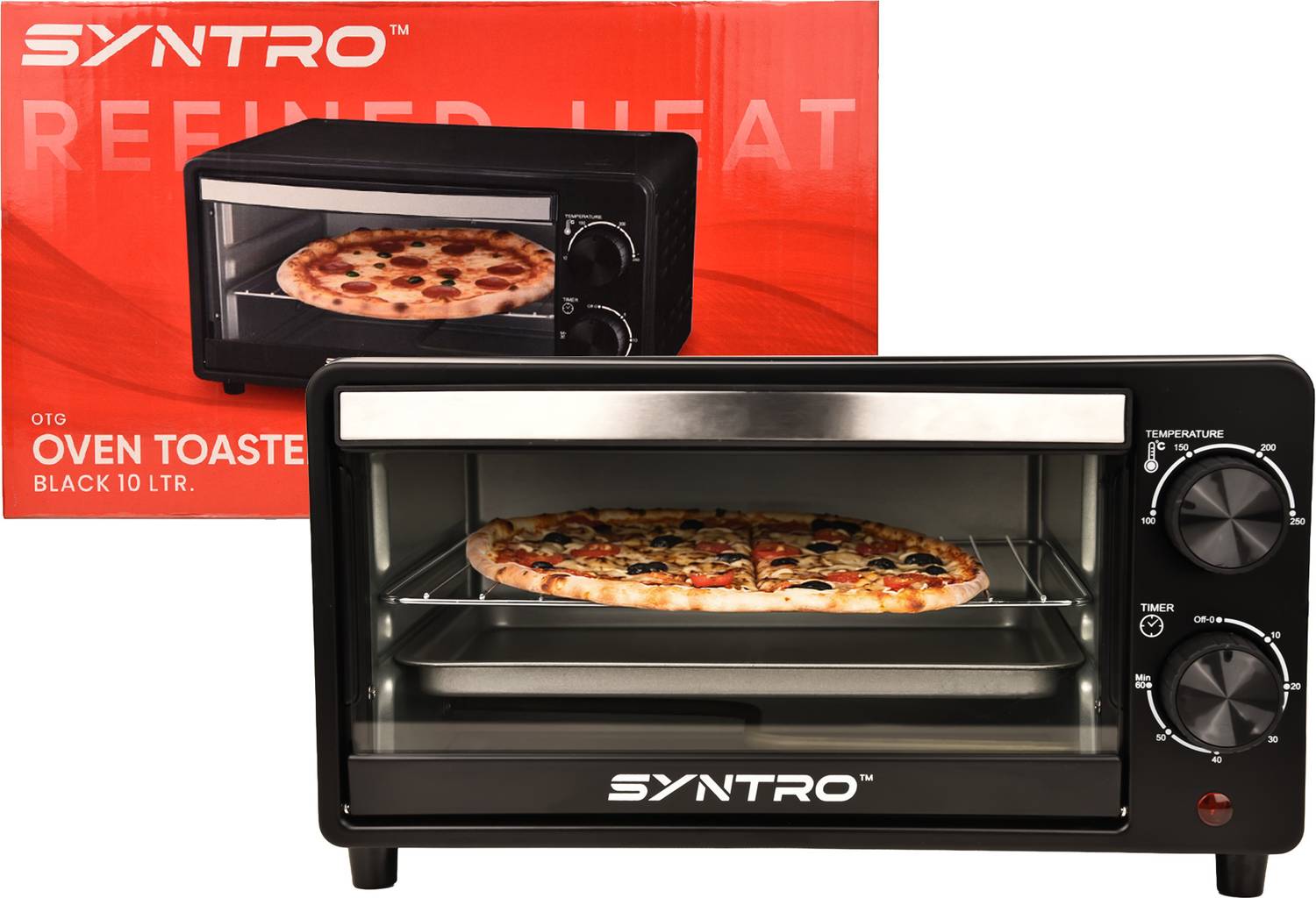 Syntro 10-Litre Oven Toaster Grill OTG Healthify, Black — Ovens & Microwaves