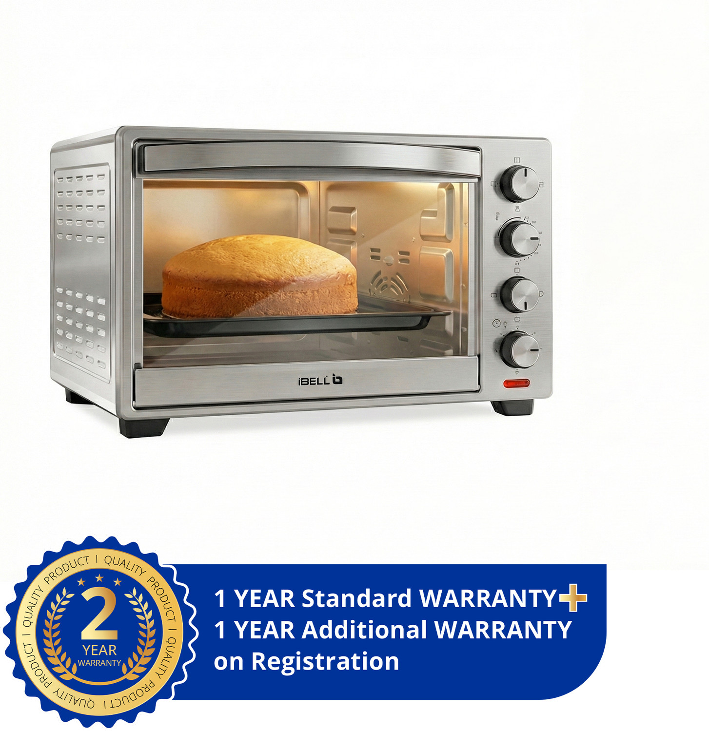 Image of iBELL 30-Litre Oven Toaster Grill OTG IBLEOSS30LG Oven - Stainless Steel Body,Convection Fan,Rotisserie Function,30L, Silver