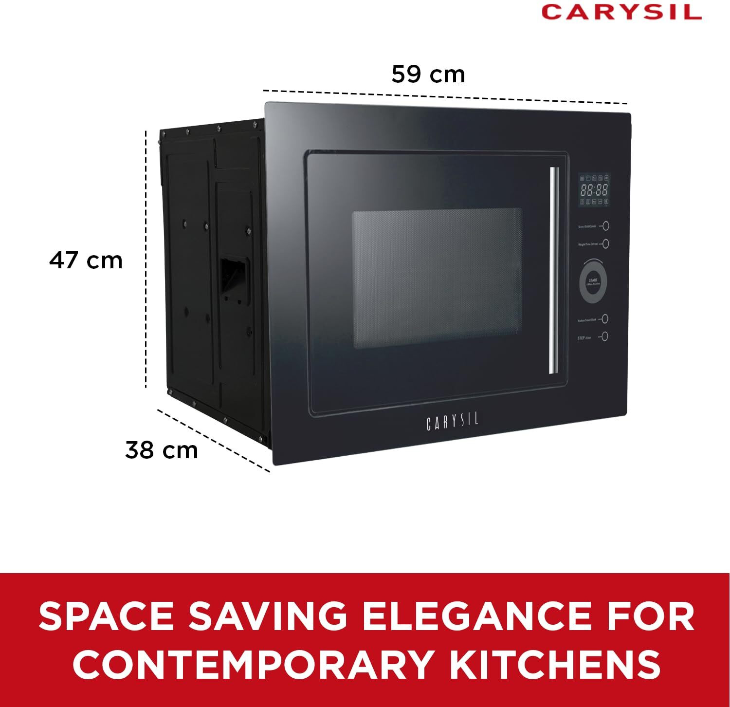 Image of Carysil 25-Litre Oven Toaster Grill OTG MWO01, Black